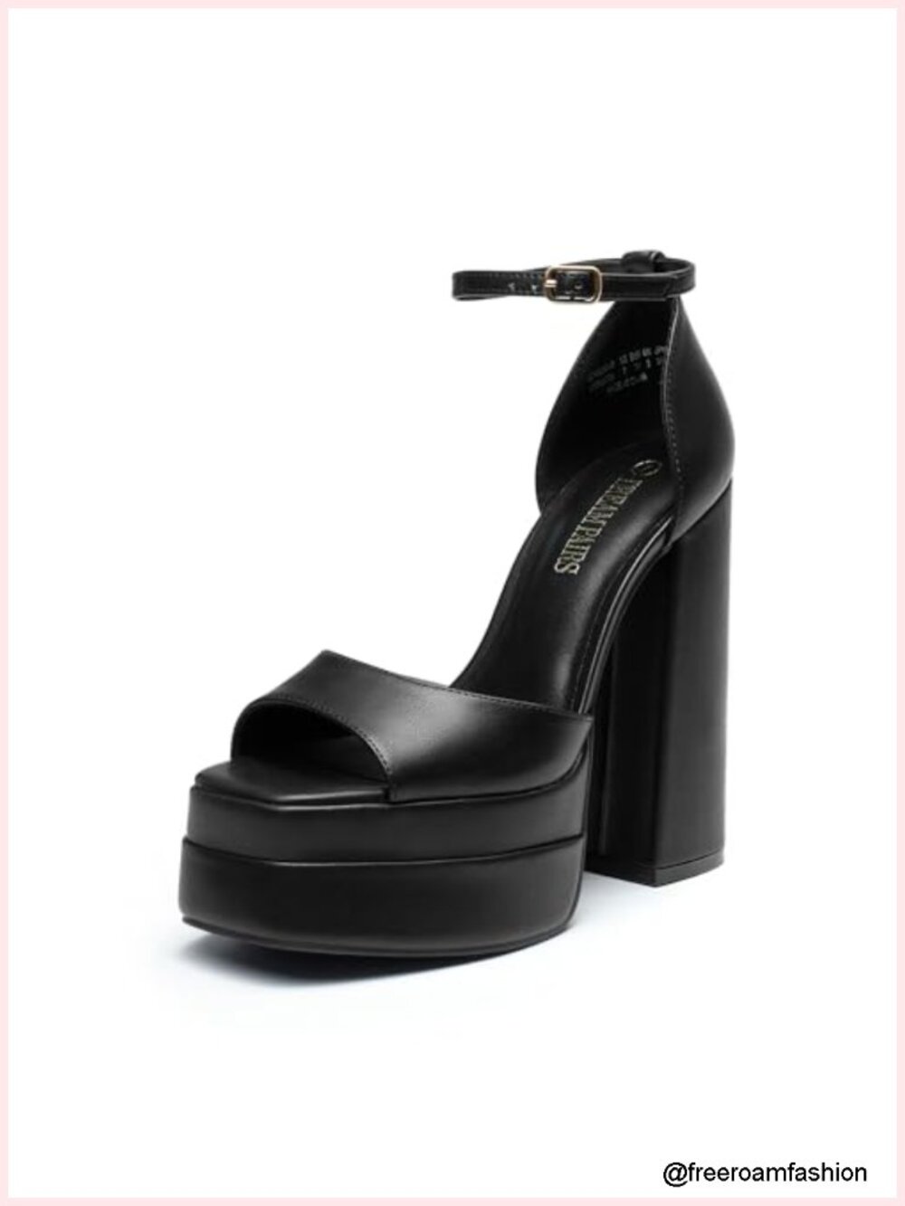 Chunky Platform Heeled Sandals Square Toe Block Heel with Cushioned Insole